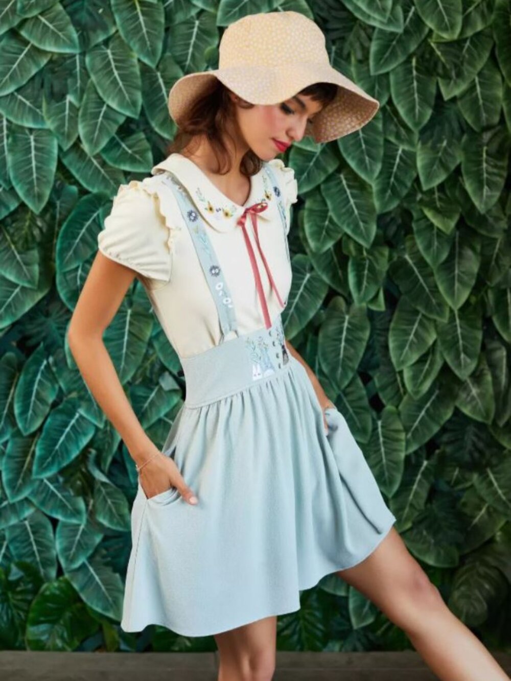 Her Universe Studio Ghibli My Neighbor Totoro M Floral Suspender Skirt Anime - Picture 3 of 13